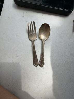 Winthrop Silver Plate Vintage Children's Fork and Spoon Set